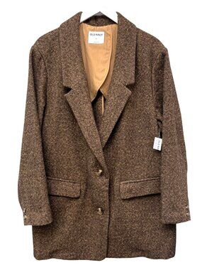 OLD NAVY Womens Jacket Plus Size 3X Soft-Brushed Oversized Blazer Brown Coat